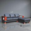 Carmine L-Shape Sectional Sofa with Wooden Arm Shelves