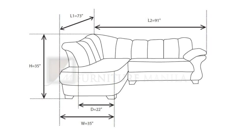 Alternative view of Norway Comfort L-Shape Sectional Sofa with Chaise
