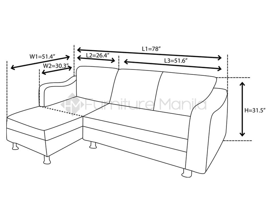 L Shape Sofa Dimensions