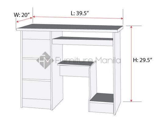 Hartwell Compact Office Desk with Storage Drawers - Image 3