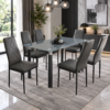 Tavrelix 6-Seater Gray Glass Dining Set