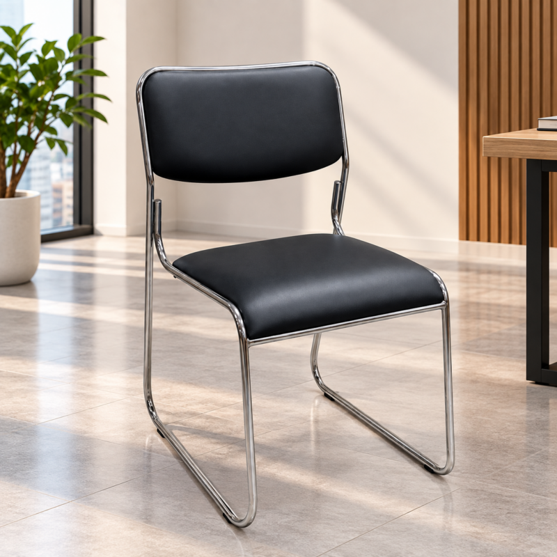 Mirevan Sled Base Visitor’s Chair – Black