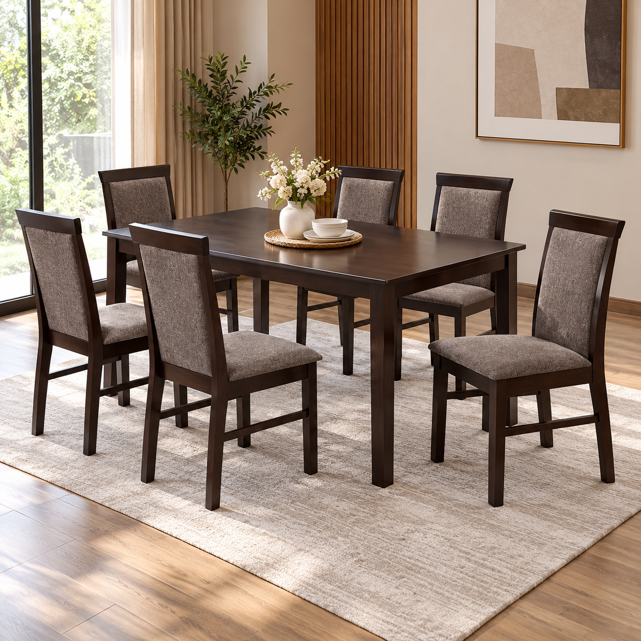 Javrelon 6-Seater Cappuccino Dining Set
