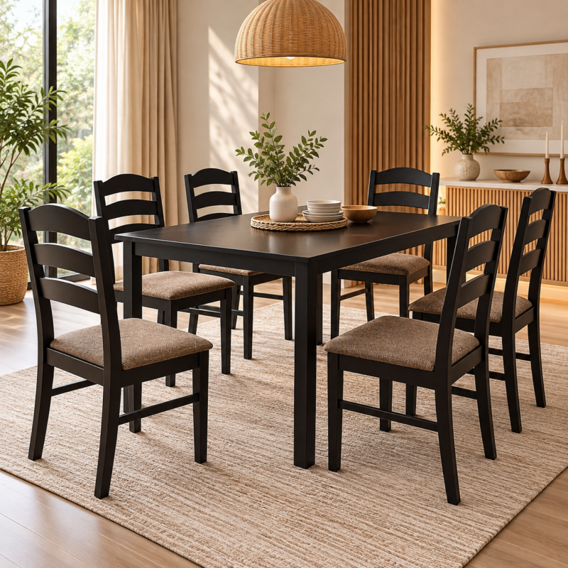 Tervellin 6-Seater Cappuccino Dining Set