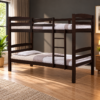 Palverin Wooden Double Deck Bed in Wenge Dark Brown with Ladder