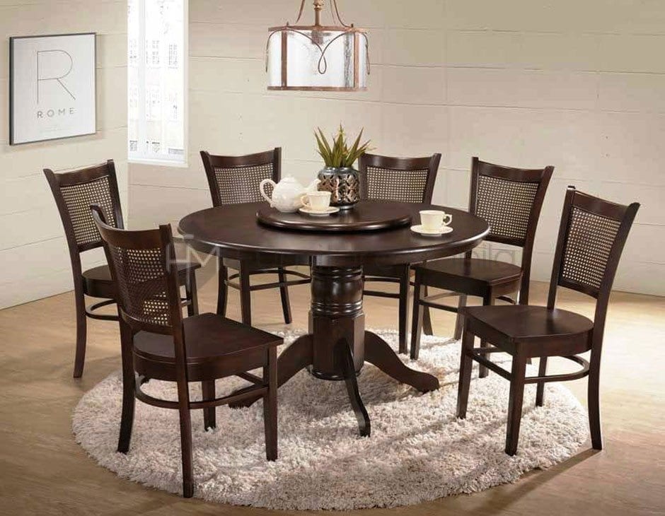 Kf4030 Dining Set With Lazy Susan, 10 Seater Round Dining Table With Lazy Susan