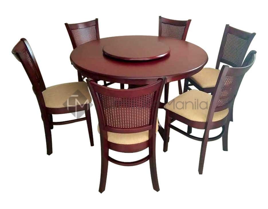 Kf4030 Dining Set With Lazy Susan, Round Table With Lazy Susan And Chairs