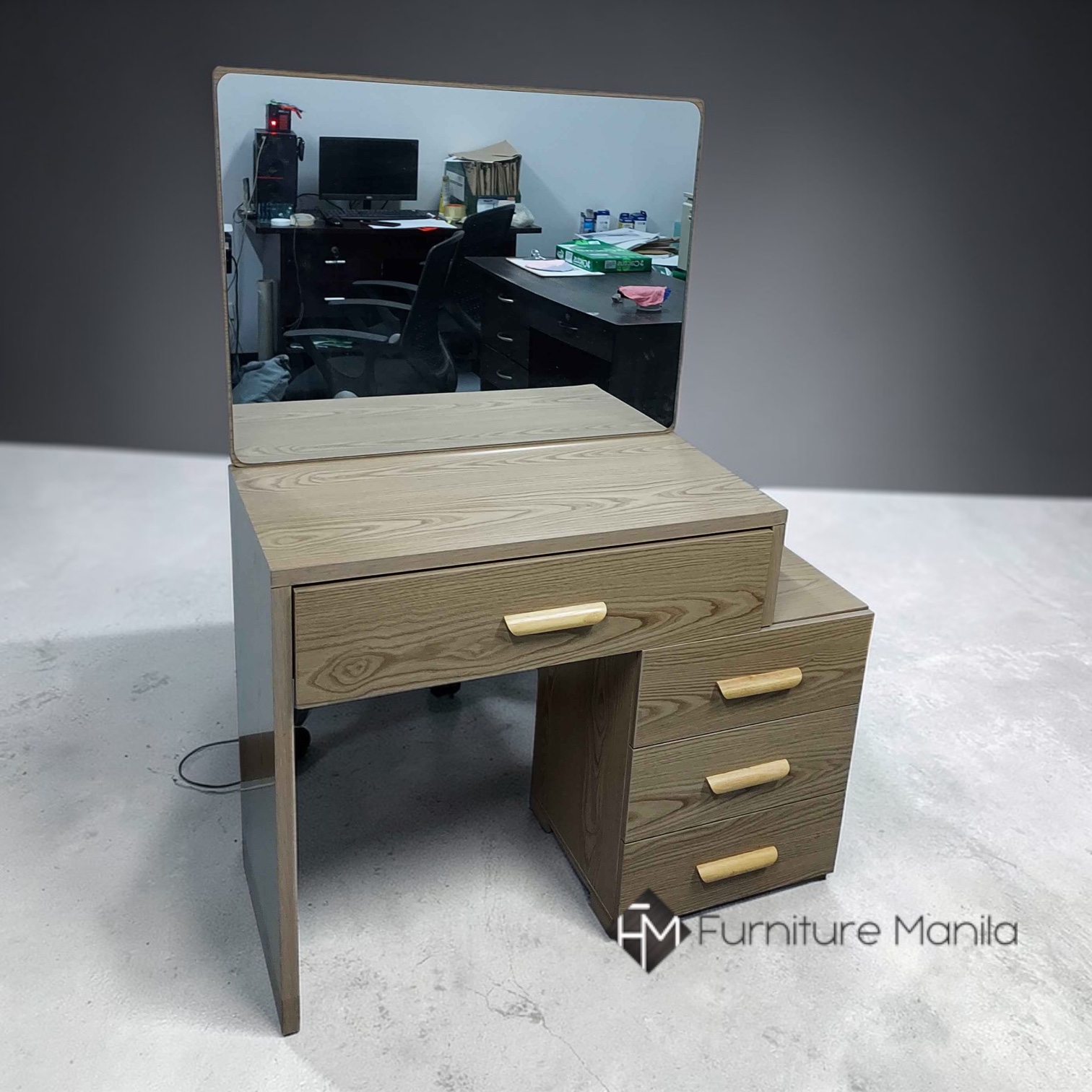 Celine Compact Vanity Dresser with Mirror and 4 Drawers