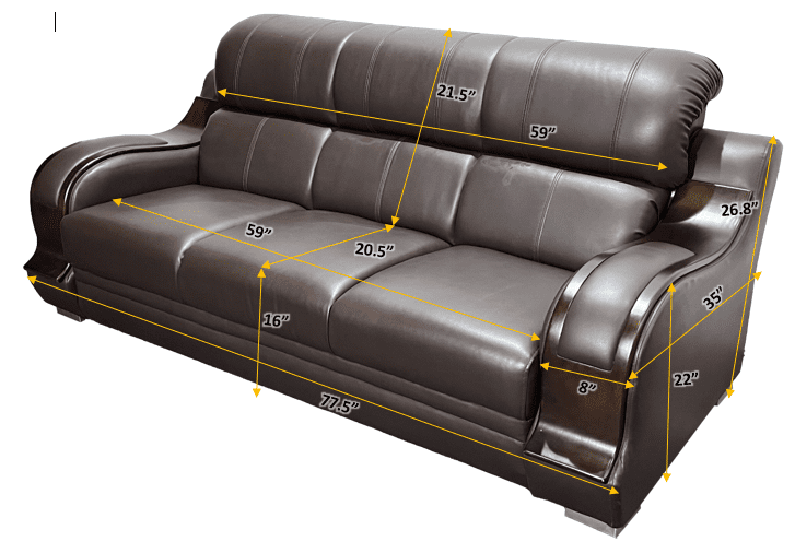 EQ335 Sofa Set 3-Seater Dimensions