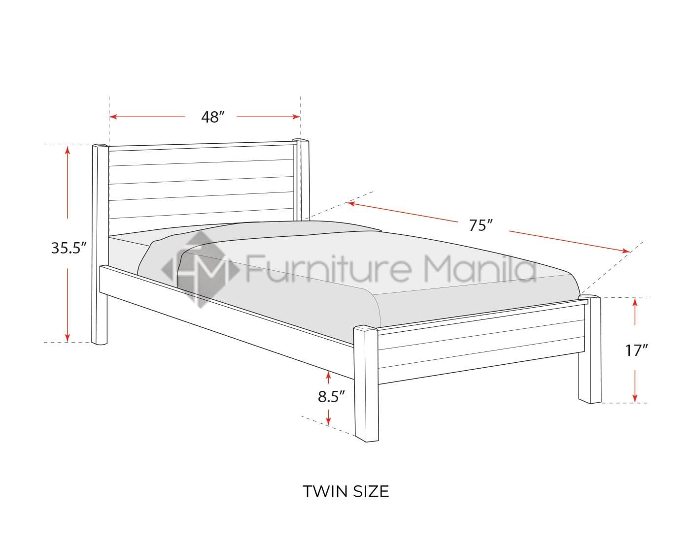 Lala Bed Frame Furniture Manila, How Wide Is A Twin Size Bed Frame