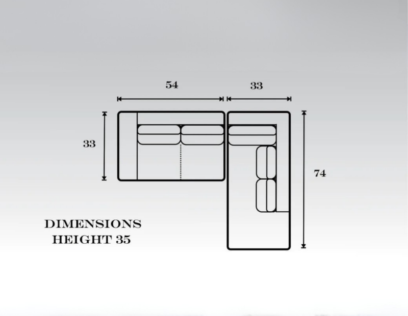 MHL0096 Miami L-Shape Dimensions