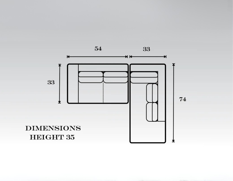 MHL0096 Miami L-Shape Dimensions