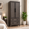 Javernelle 2-Door Wardrobe with 2 Drawers – Hudson Oak