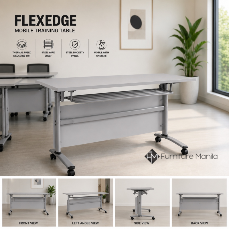 FlexEdge Mobile Training Table with Steel Modesty Panel