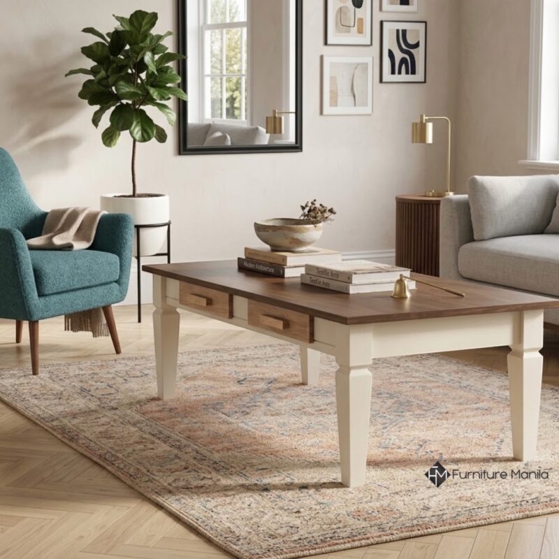 Dunleigh Two-Tone Coffee Table with 2 Drawers
