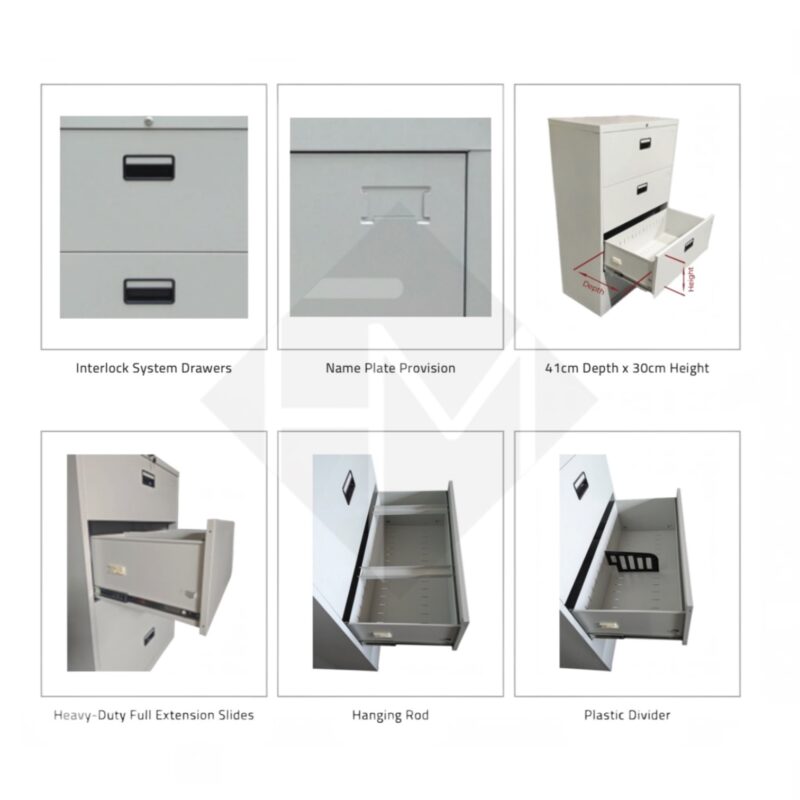 Fortis Vertical Filing Cabinet - 3 Layers - Image 3