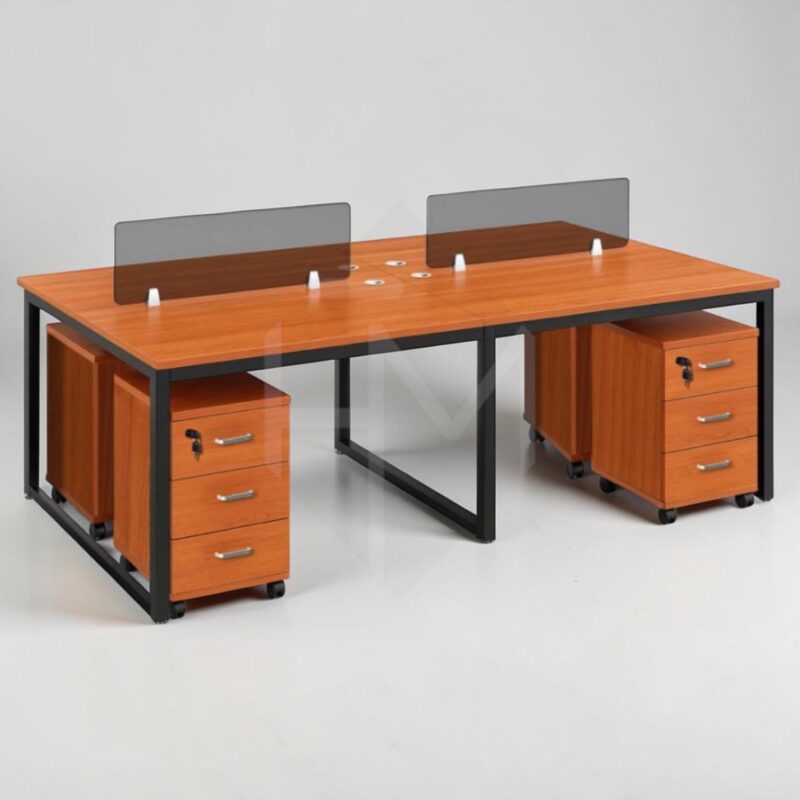 Nexus 4- and 6-Person Office Workstation with Mobile Pedestals