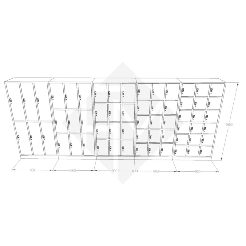 SteelGuard Locker Cabinet - 18 Doors - Image 3