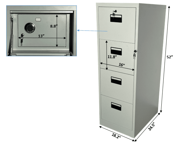D4S Filing Cabinet with Vault Dimensions
