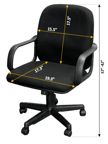 MCS412 Midback Office Chair Dimension