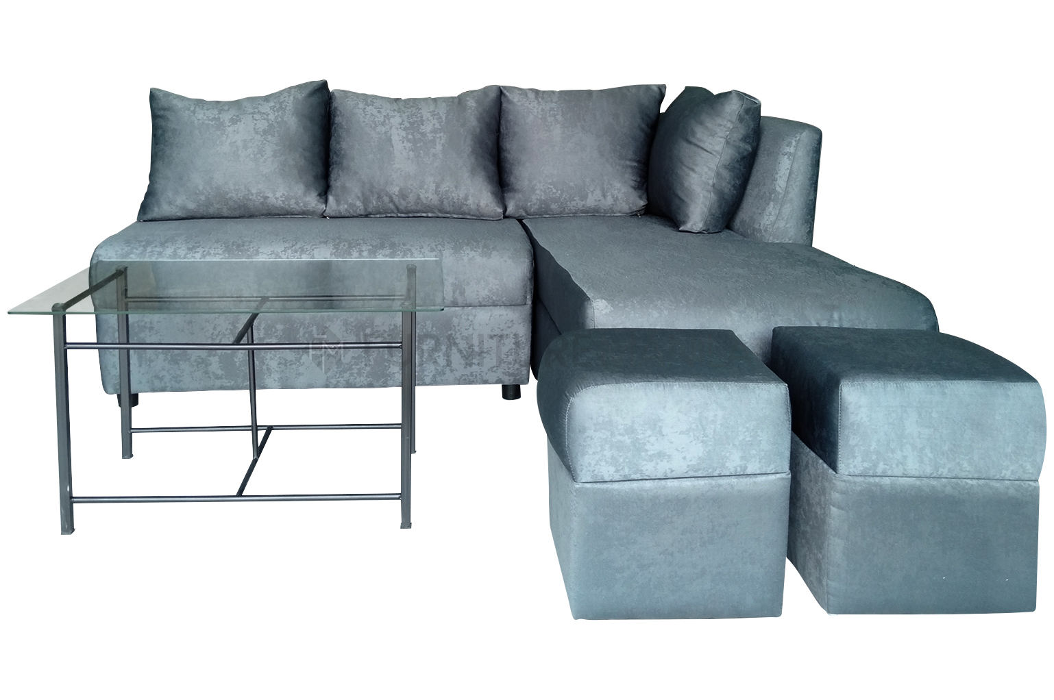 Xander Corner Sofa with Center Table and Stool | Furniture Manila