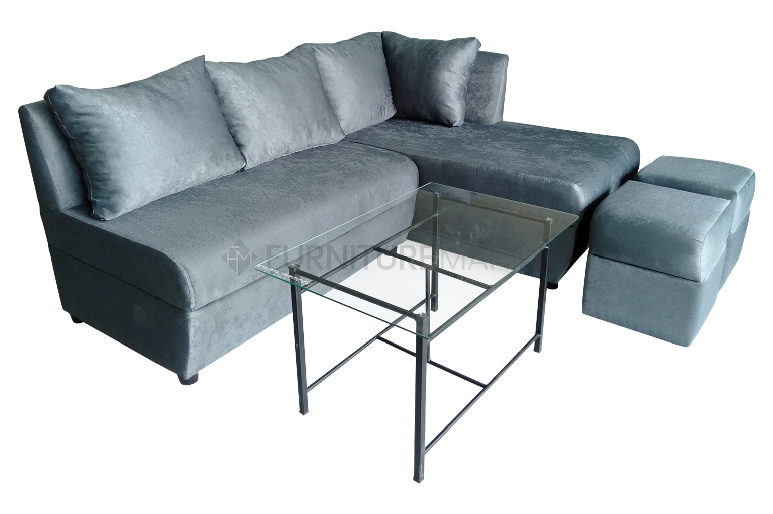 Xander Corner Sofa with Center Table and Stool | Furniture Manila