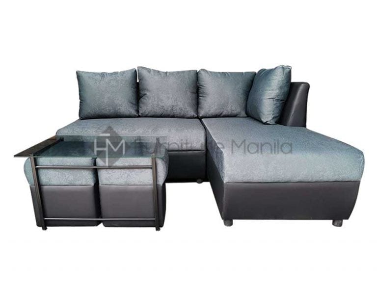 Xander Corner Sofa with Center Table and Stool Furniture Manila