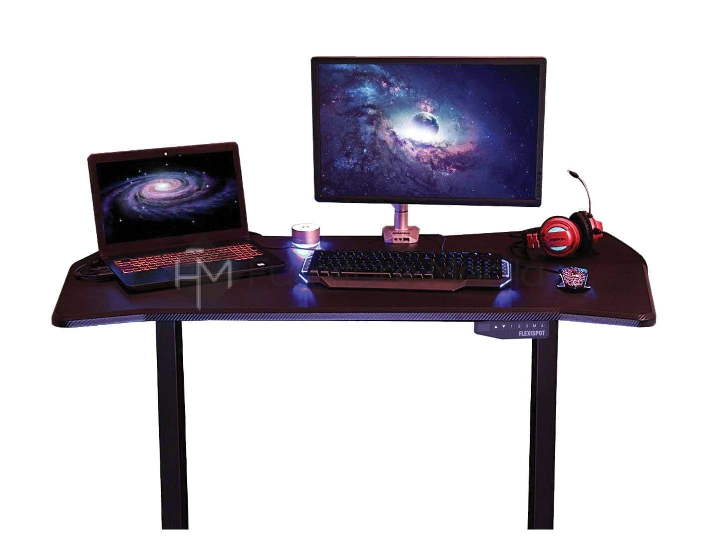 Corner Flexispot Electric Height Adjustable Gaming Desk with Dual Monitor