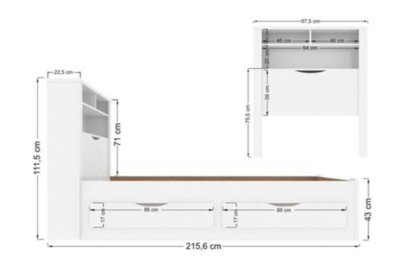 Invicta Single Bed with Drawers - Image 3