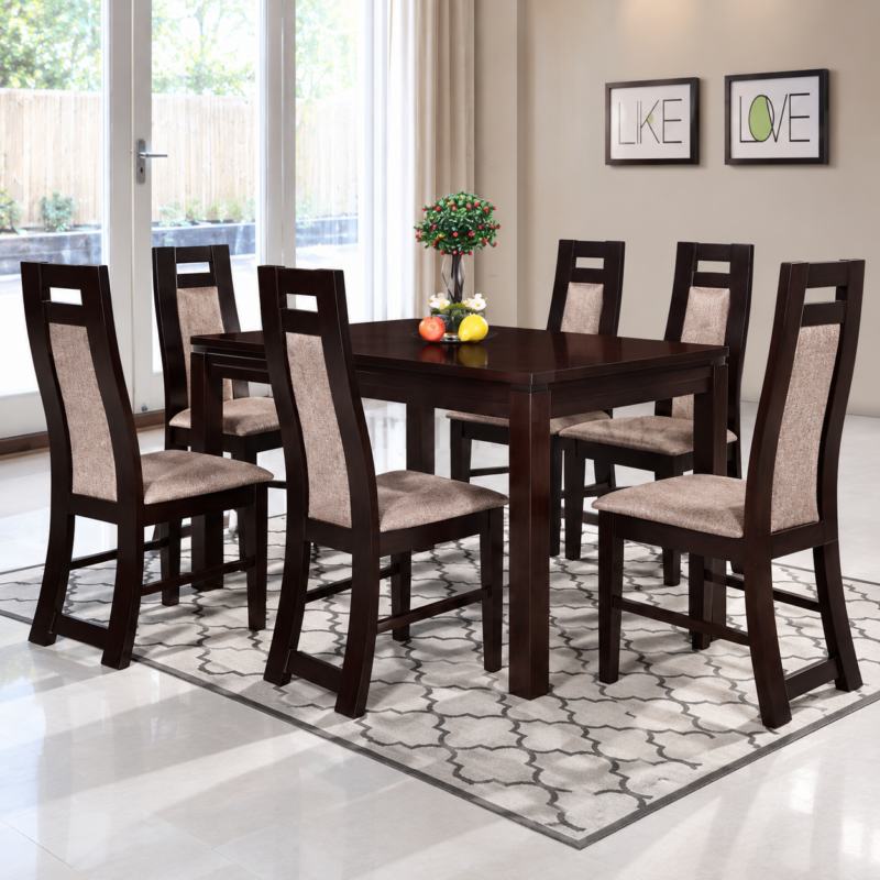Iverelle 6-Seater Upholstered Dining Set