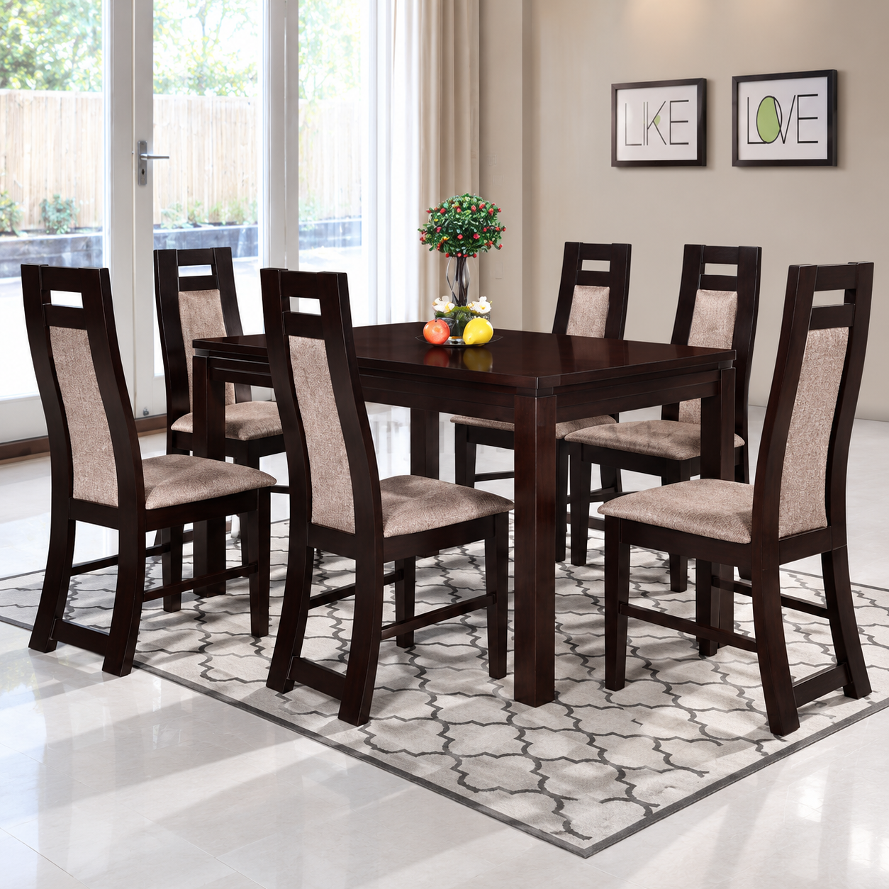 Iverelle 6-Seater Upholstered Dining Set