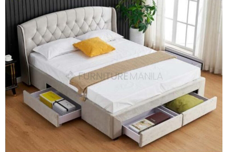 Arla King Bed Frame with Storage Drawers