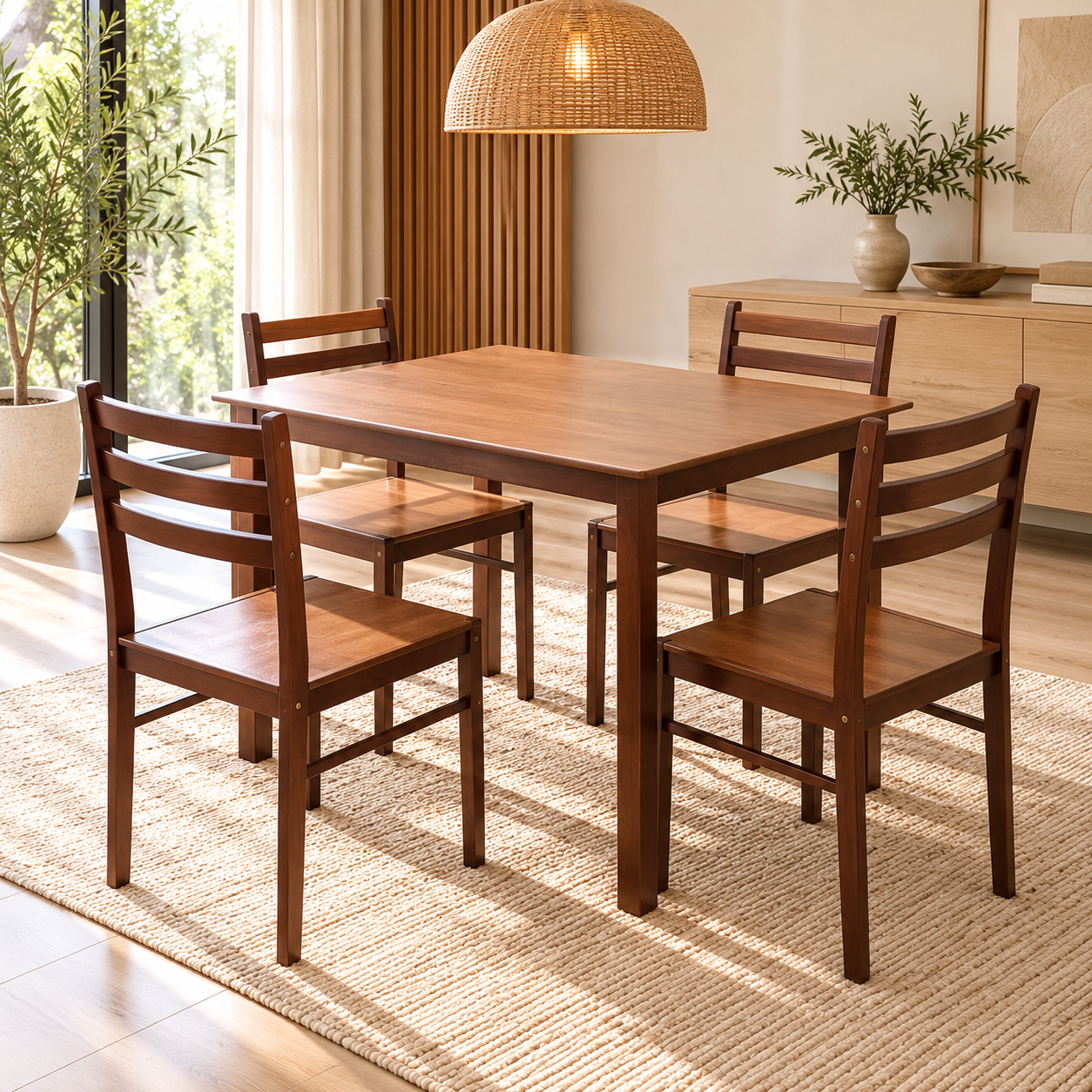 Arvellan 4-Seater Wooden Dining Set