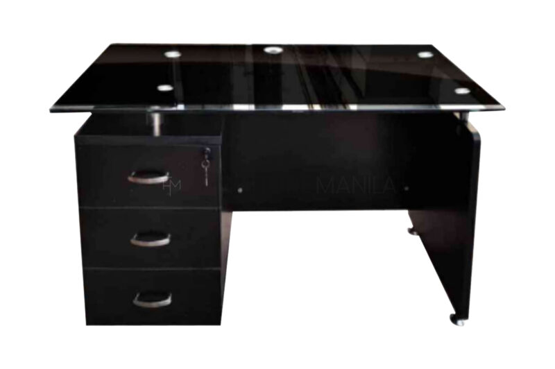 G740 Glass Top Office Table with Drawers
