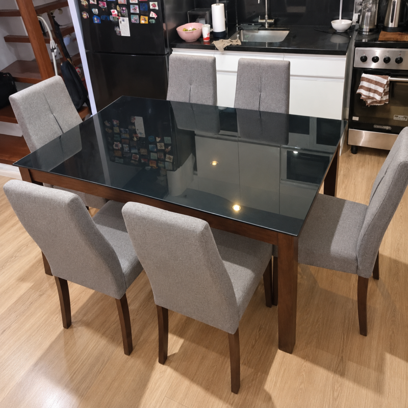 Alternative view of Haverelle 6-Seater Glass Top Dining Set