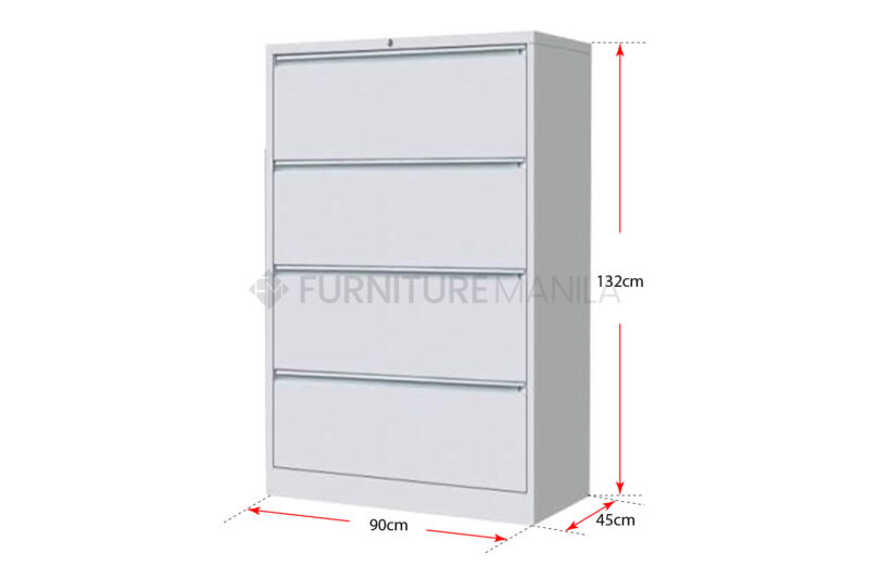 Alternative view of FileGuard Lateral Steel Filing Cabinet – 4 Drawers