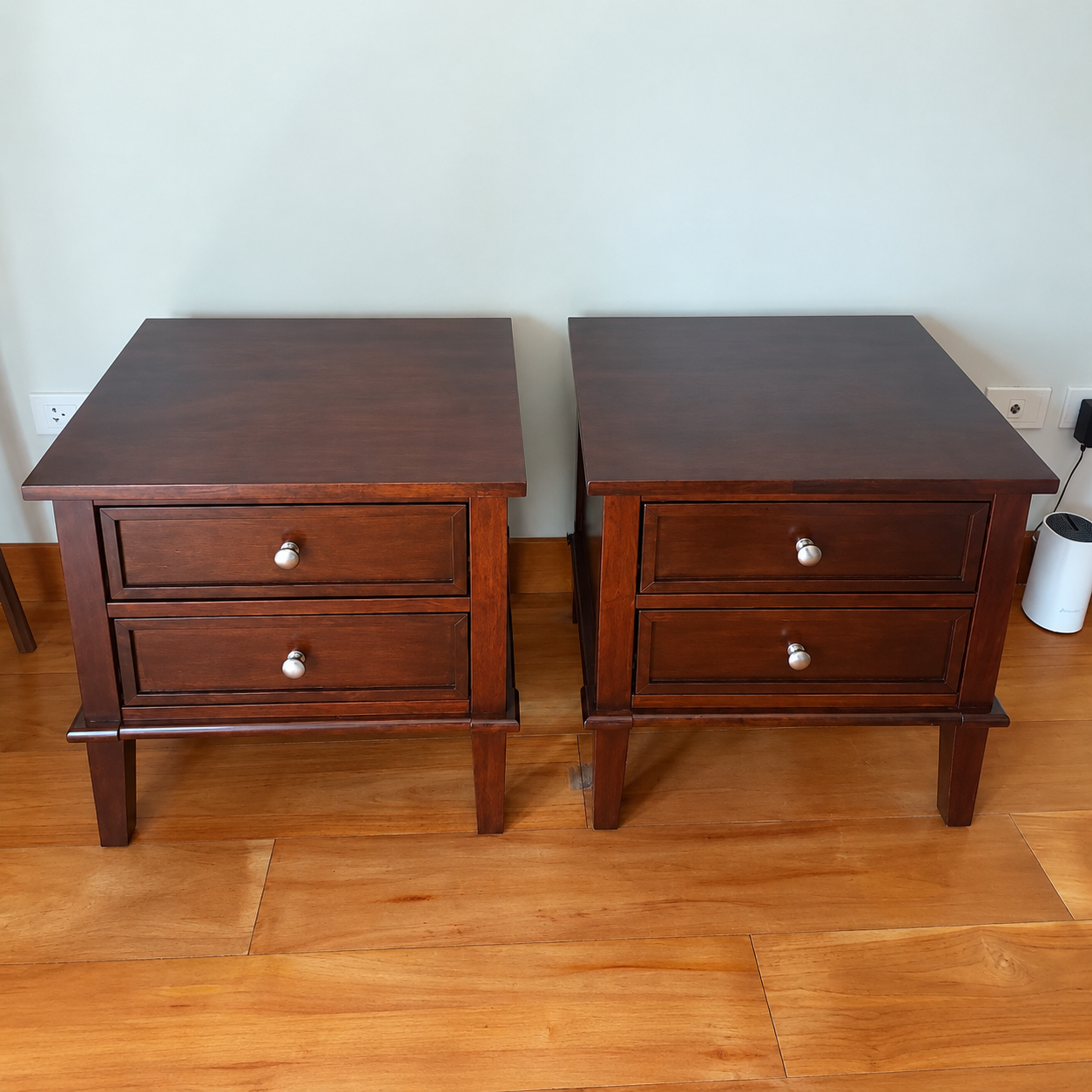 Mordaine 2-Drawer Malaysian Wood Bedside Table – Wenge - Image 2