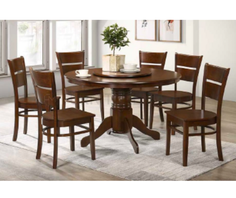 459W Round Table Dining Set with Lazy Susan | Furniture Manila