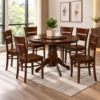 Pavelle 6-Seater Round Dining Set with Lazy Susan