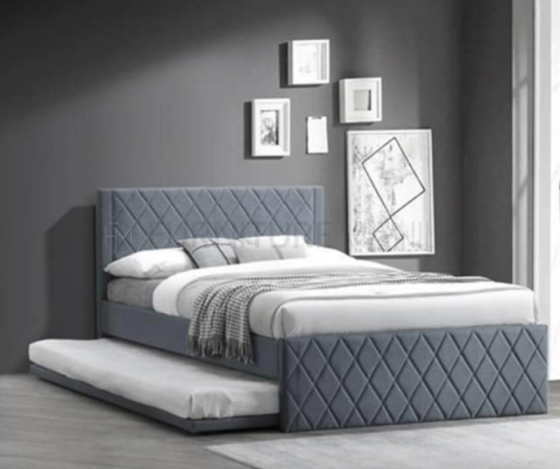Davenley Upholstered Bed Frame with Pull-Out Trundle - Twin