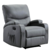 LM45 Gray Recliner with Cup Holder