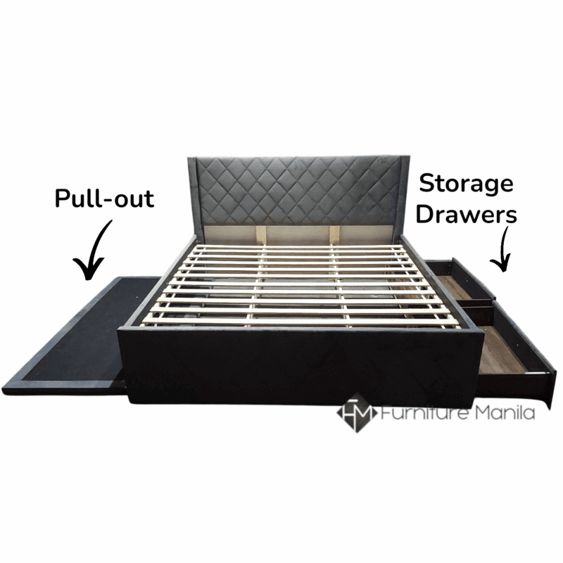 Alternative view of 2154 King Bed Frame with 2 Drawers and Pull-out