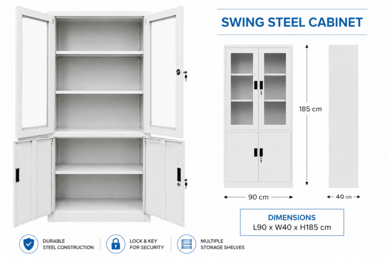 Alternative view of B4 Swing Door Office Cabinet