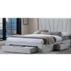 2171 Upholstered Bed Frame with High Headboard and 2 Drawers