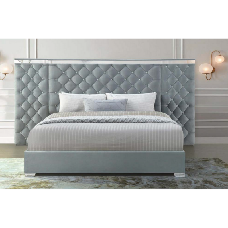 Mikel Bed Frame with Wide Headboard