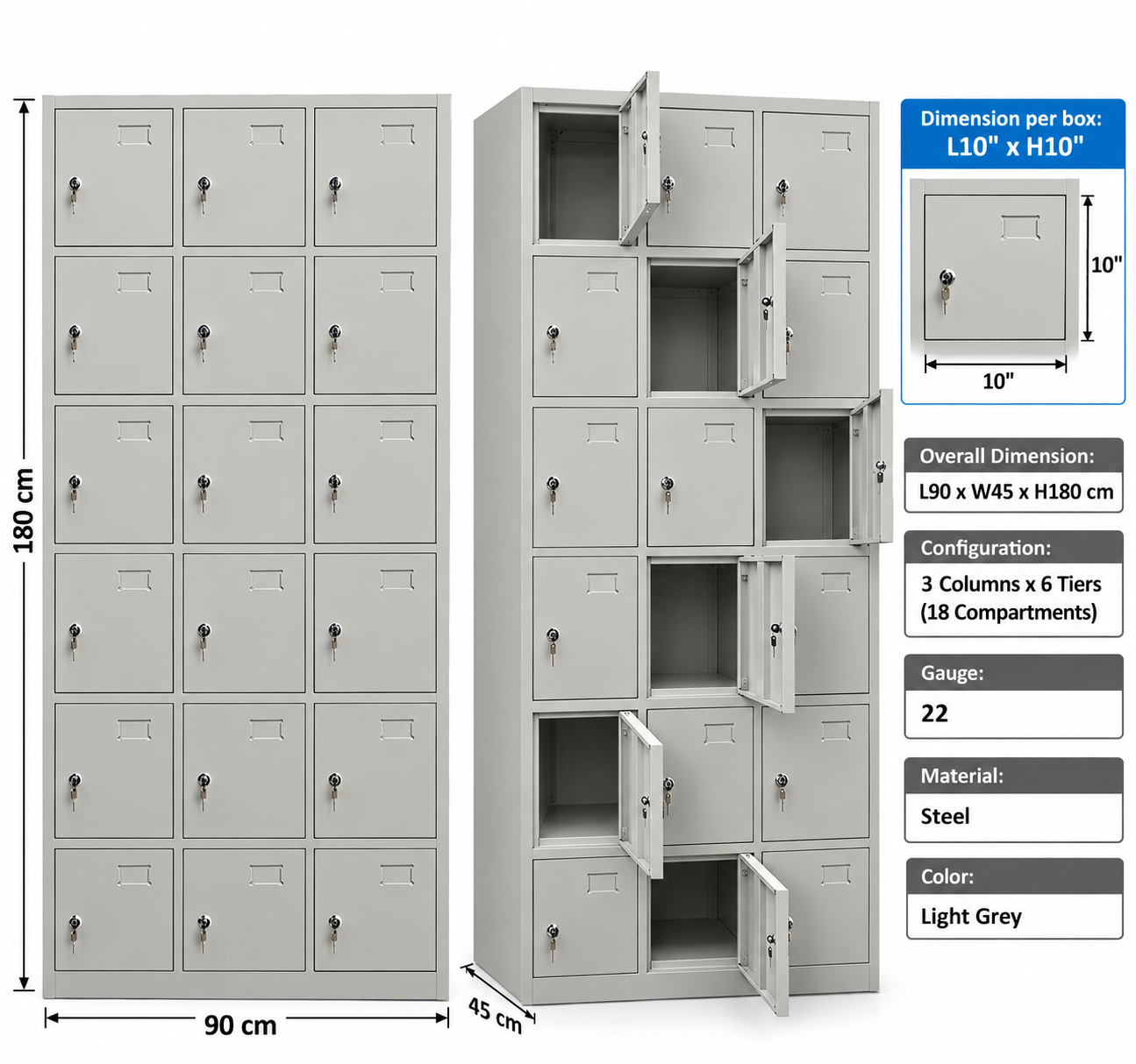 Miremont 18-Door Steel Locker - Image 2