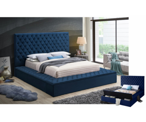 Joss Upholstered Bed Frame with 3-Side Storages - Queen | Furniture Manila