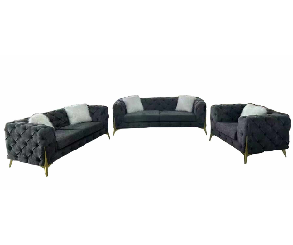 Elegant Sofa Set in Gray Furniture Manila