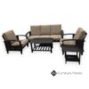 Arden Solid Wood 3-1-1 Sofa Set — Brown
