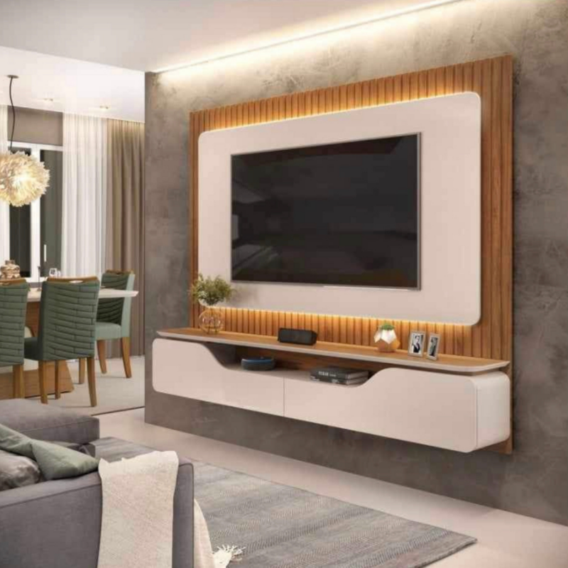 Dovera Floating TV Wall Panel with Storage Console